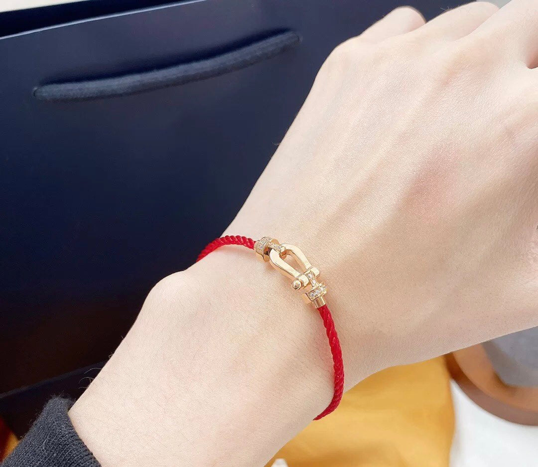 [Liorra]FORCE 10 HALF DIAMOND PINK GOLD RED CORDERI LARGE AND MEDIUM MODEL