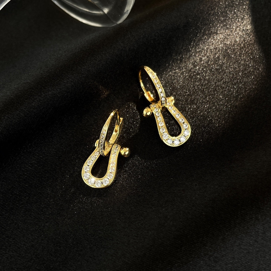 [Liorra]FORCE 10 FULL DIAMOND DROP EARRINGS MEDIUM MODEL