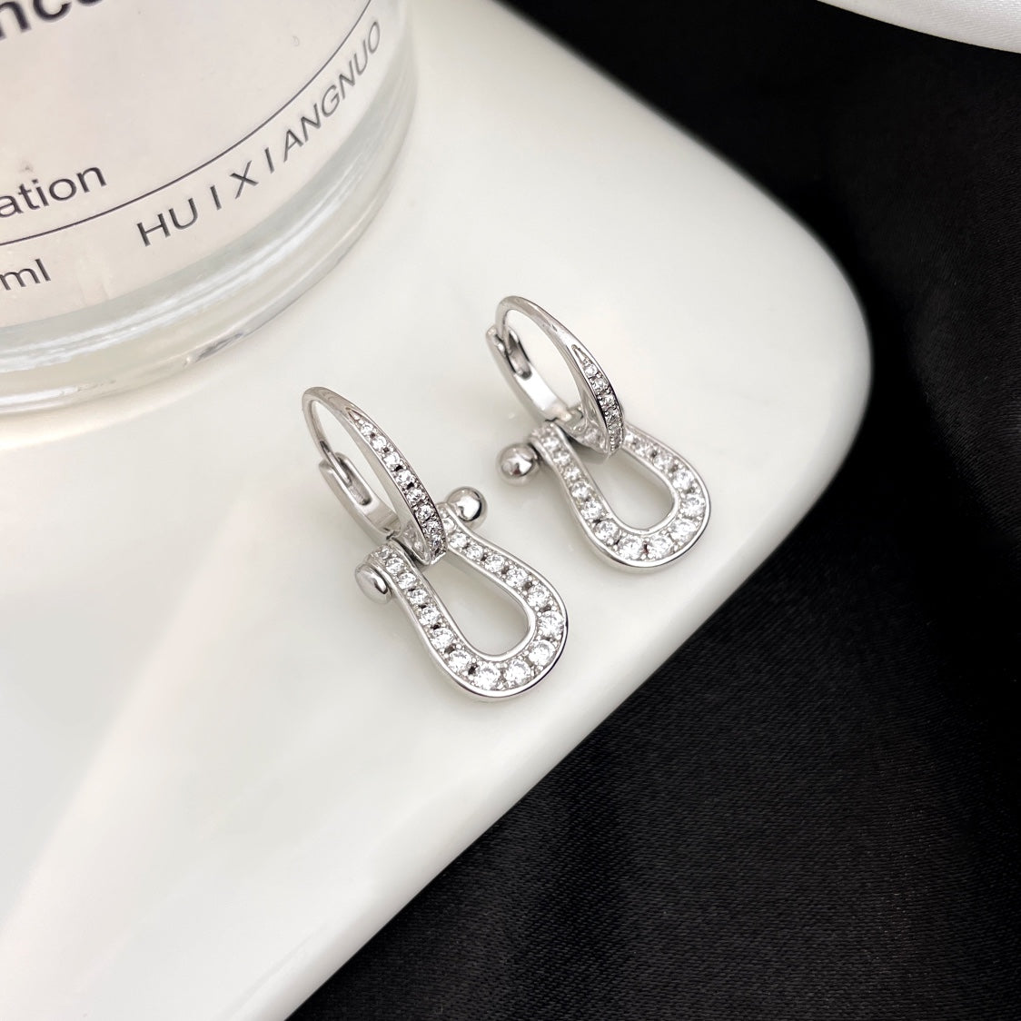 [Liorra]FORCE 10 FULL DIAMOND DROP EARRINGS MEDIUM MODEL