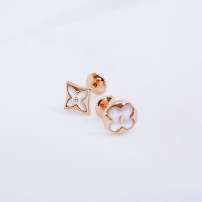 [Liorra]STAR AND SUN PINK GOLD MOP STUD EARRINGS