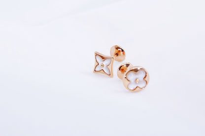 [Liorra]STAR AND SUN PINK GOLD MOP STUD EARRINGS