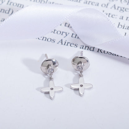 [Liorra]VIDYLLE SILVER DIAMOND MINI DROP EARRINGS