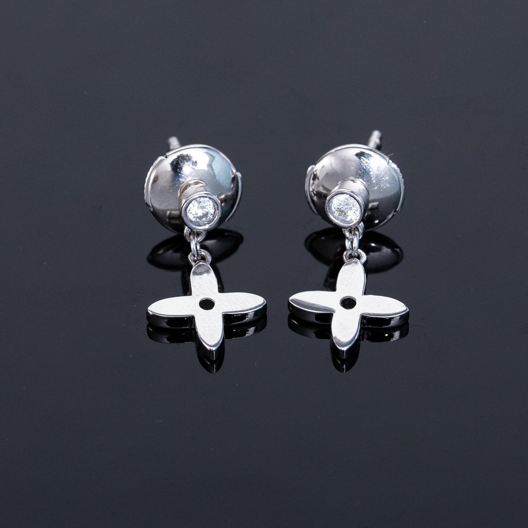 [Liorra]VIDYLLE SILVER DIAMOND MINI DROP EARRINGS
