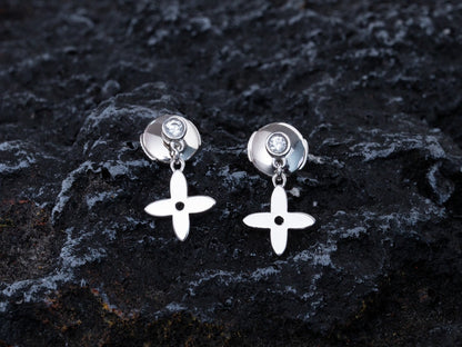 [Liorra]VIDYLLE SILVER DIAMOND MINI DROP EARRINGS