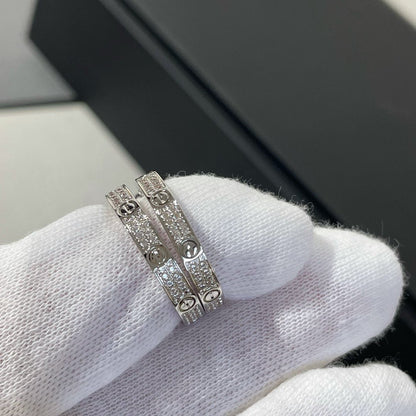 [Liorra]LOVE DIAMOND SILVER HOOP EARRINGS