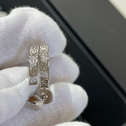 [Liorra]LOVE DIAMOND SILVER HOOP EARRINGS