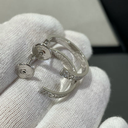 [Liorra]LOVE DIAMOND SILVER HOOP EARRINGS