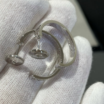 [Liorra]LOVE DIAMOND SILVER HOOP EARRINGS