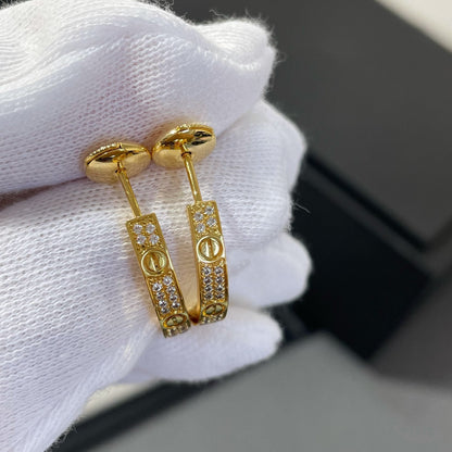 [Liorra]LOVE DIAMOND GOLD HOOP EARRINGS