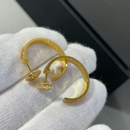 [Liorra]LOVE DIAMOND GOLD HOOP EARRINGS