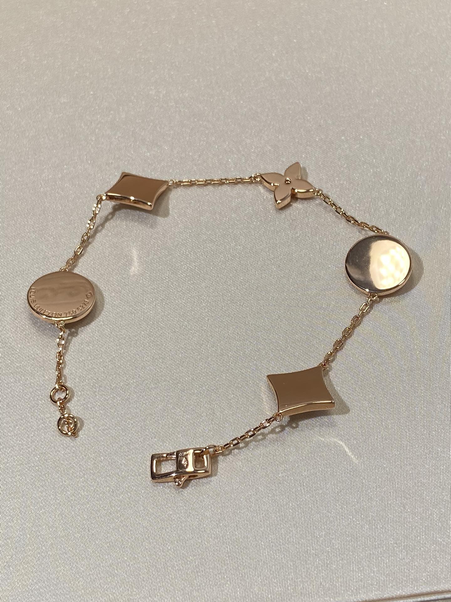 [Liorra]STAR AND SUN 5 MOTIF MOP PINK GOLD BRACELET