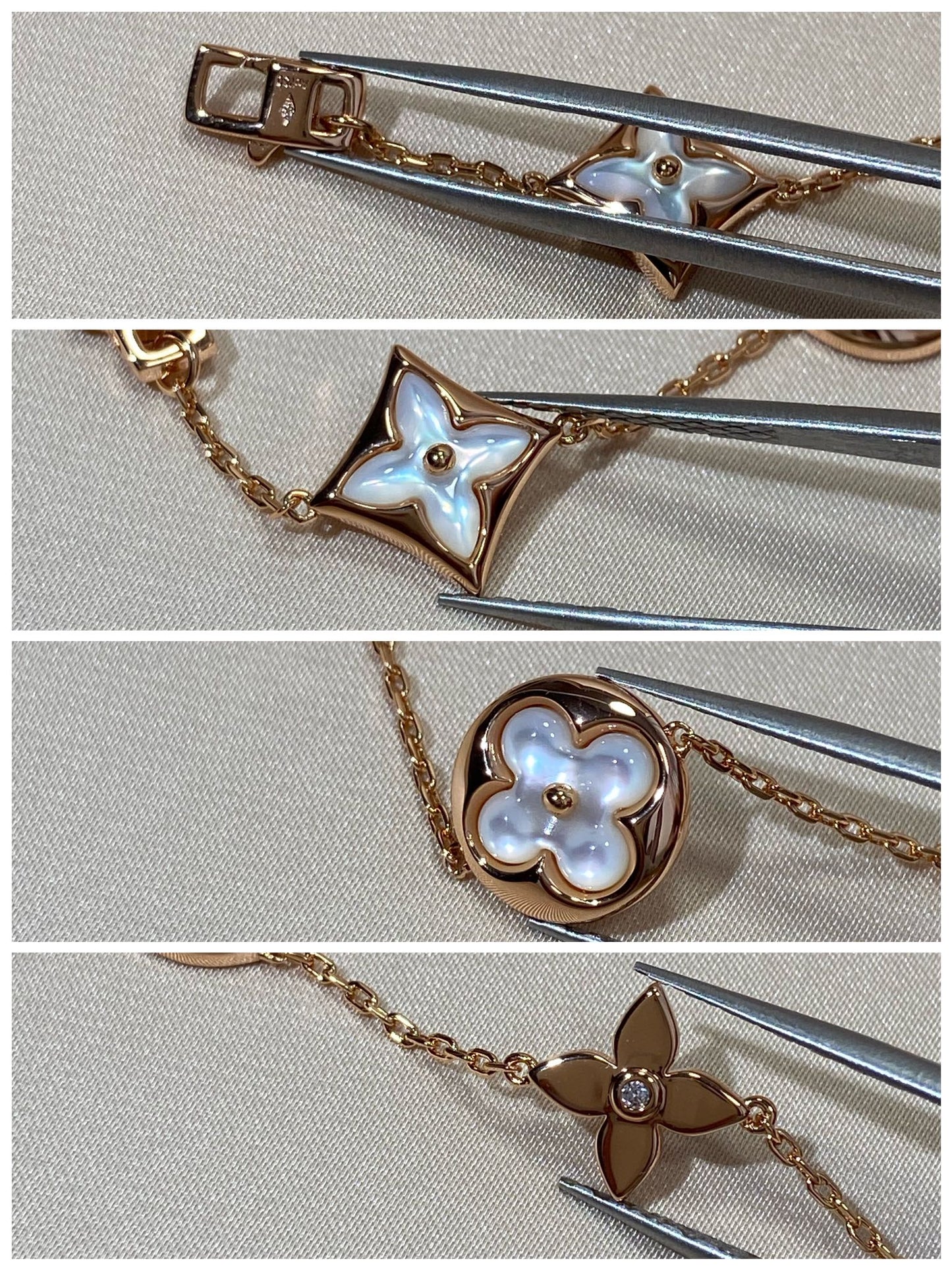 [Liorra]STAR AND SUN 5 MOTIF MOP PINK GOLD BRACELET