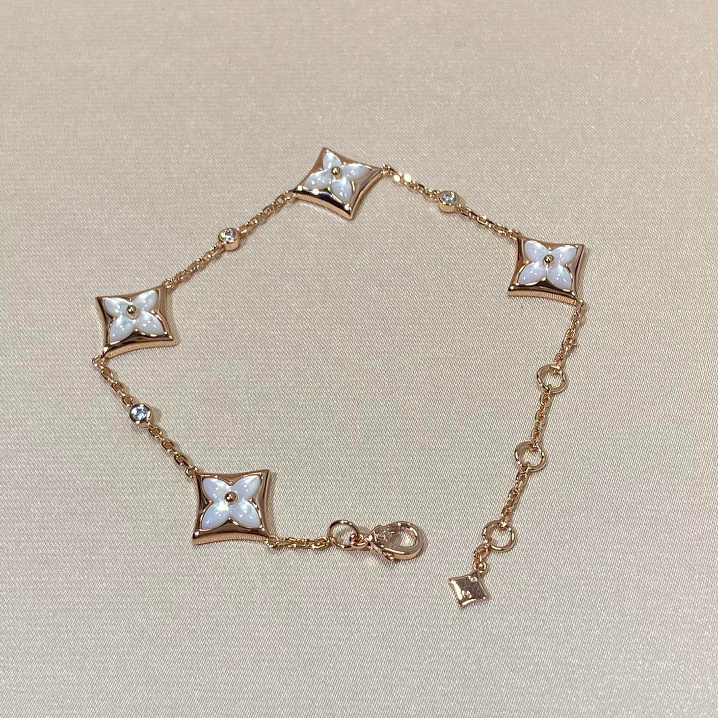 [Liorra]STAR 4 MOTIF MOP DIAMOND PINK GOLD BRACELET