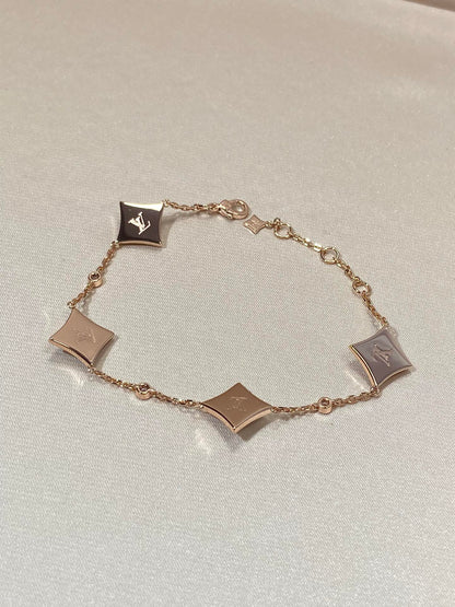 [Liorra]STAR 4 MOTIF MOP DIAMOND PINK GOLD BRACELET
