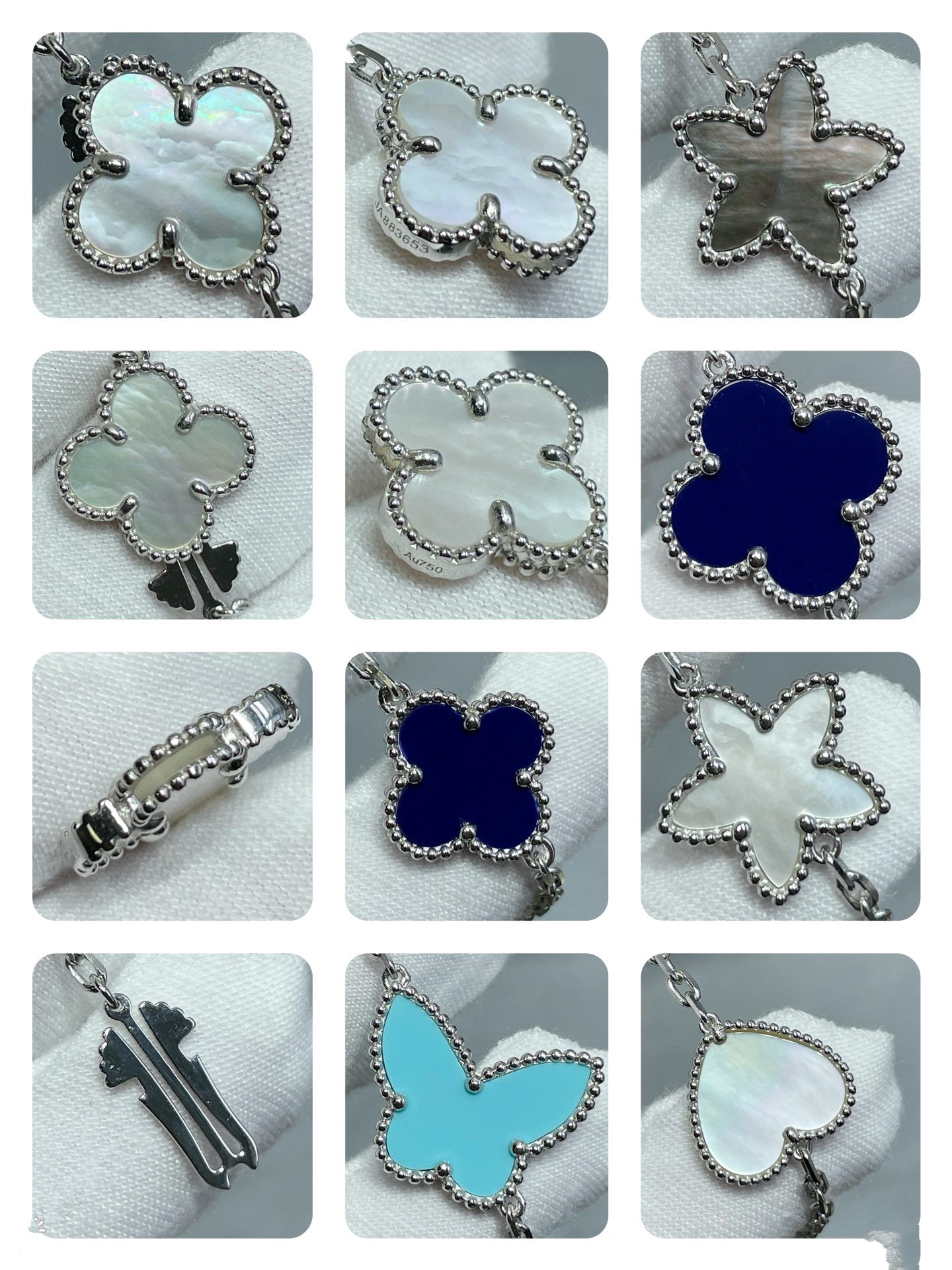[Liorra]LUCKY CLOVER SILVER 11 MOTIF NECKLACE