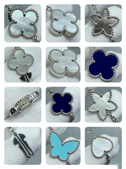 [Liorra]LUCKY CLOVER SILVER 11 MOTIF NECKLACE