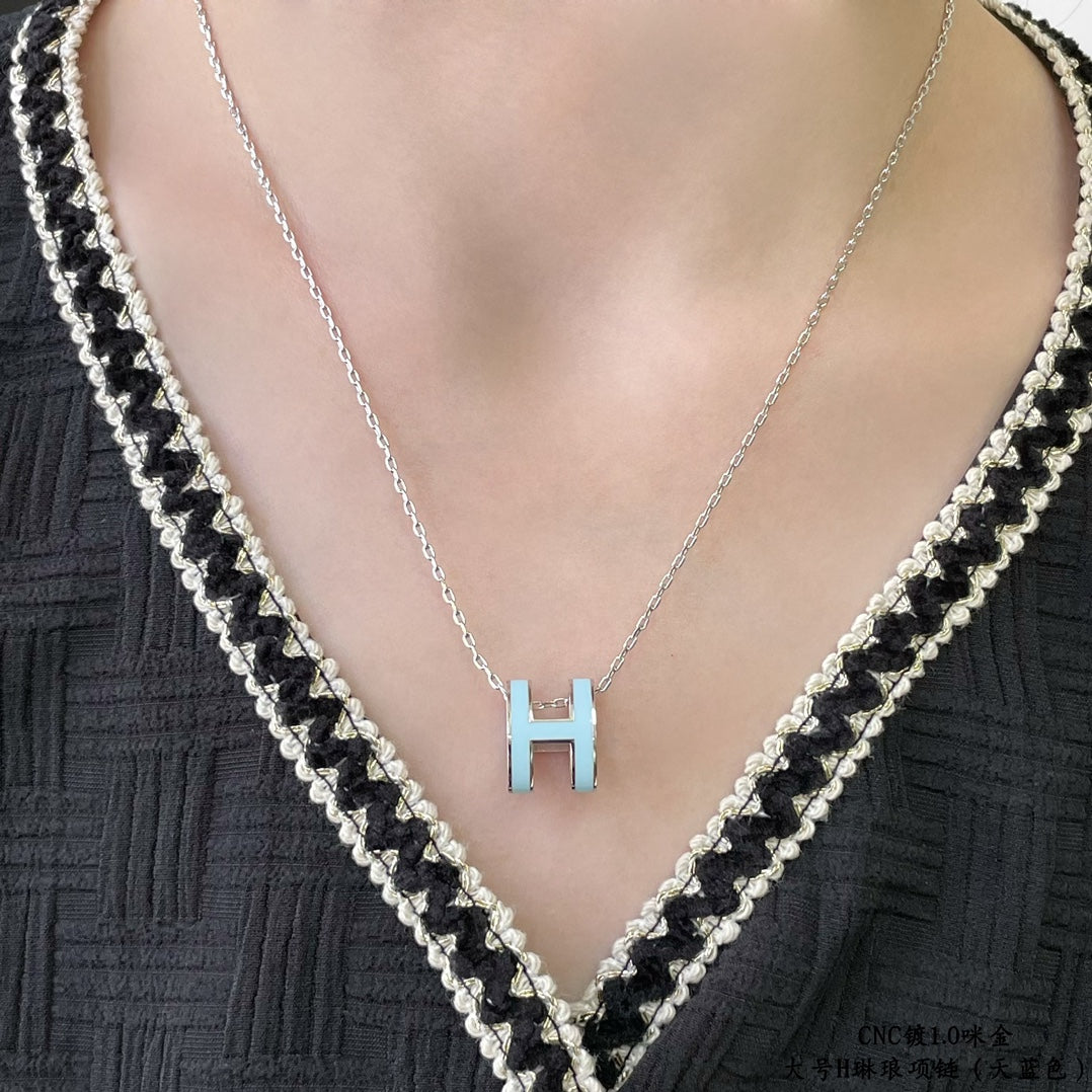 [Liorra]POP H SKY BLUE NECKLACE