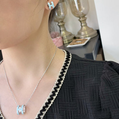 [Liorra]POP H SKY BLUE NECKLACE