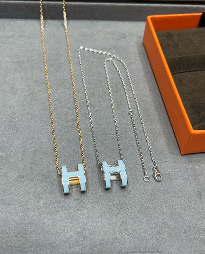 [Liorra]POP H SKY BLUE NECKLACE