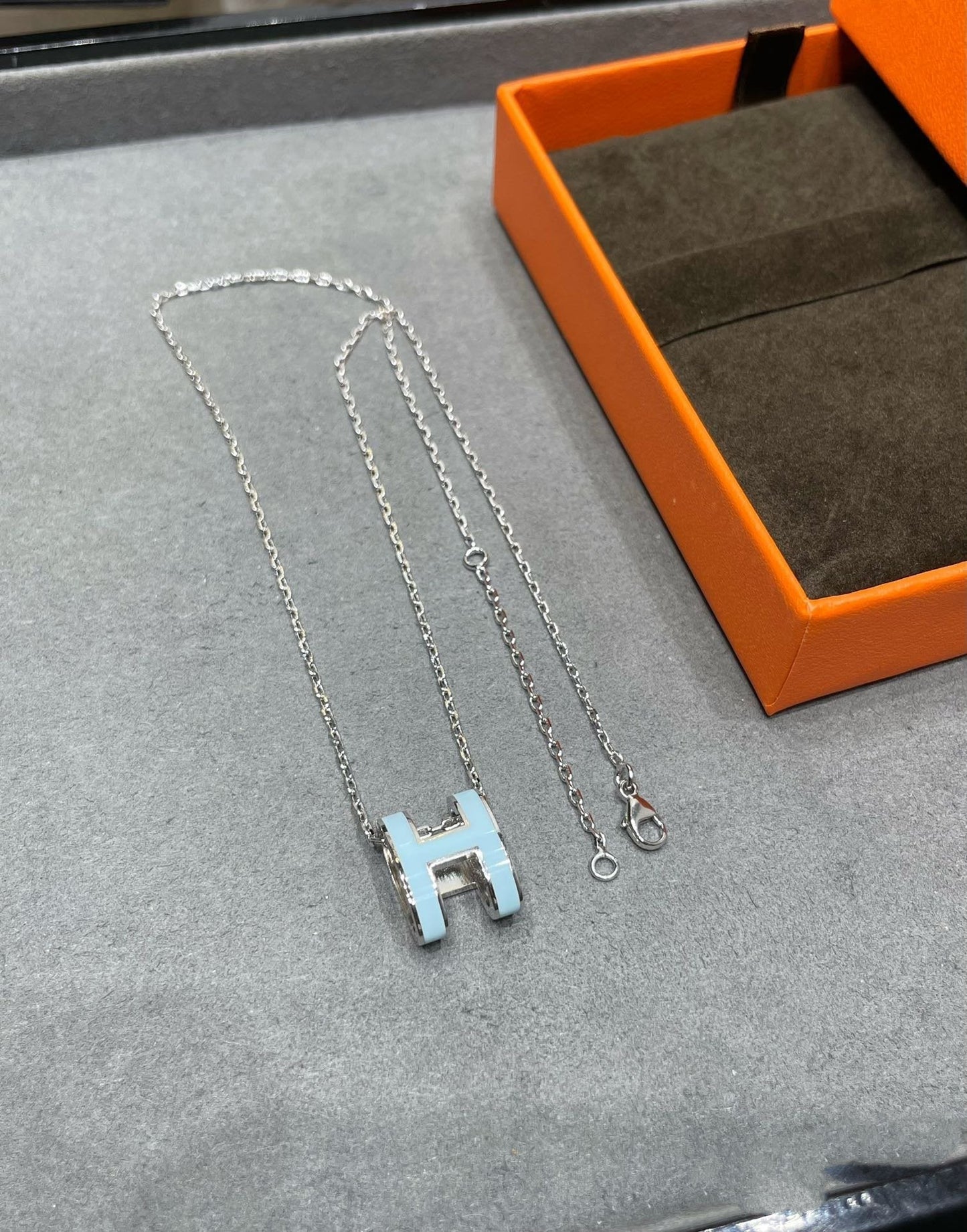 [Liorra]POP H SKY BLUE NECKLACE