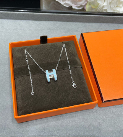 [Liorra]POP H SKY BLUE NECKLACE