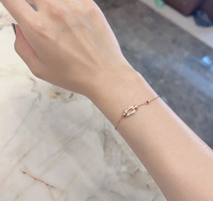 [Liorra]FORCE 10 DIAMOND CHAIN LINK PINK GOLD BRACELET