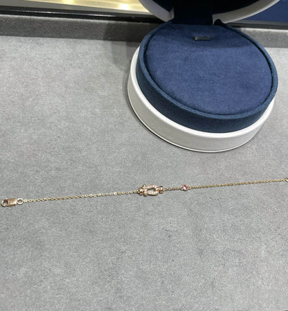 [Liorra]FORCE 10 DIAMOND CHAIN LINK PINK GOLD BRACELET