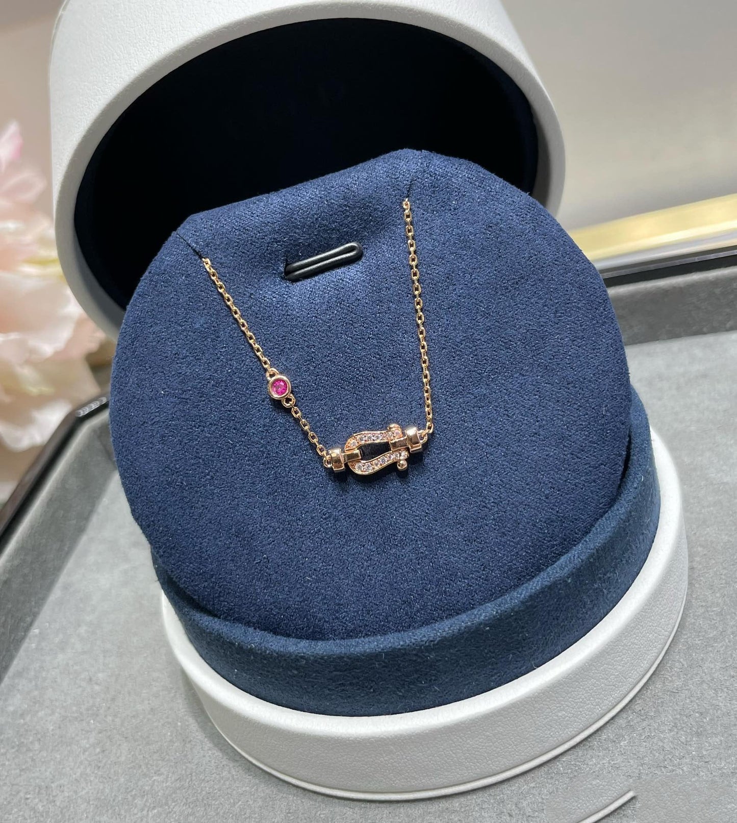[Liorra]FORCE 10 DIAMOND CHAIN LINK PINK GOLD BRACELET