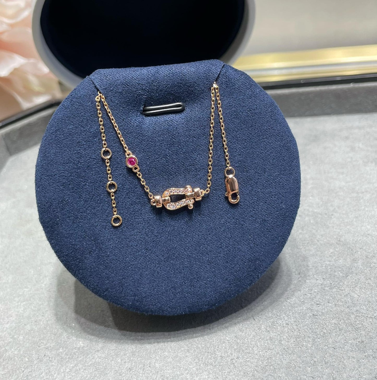 [Liorra]FORCE 10 DIAMOND CHAIN LINK PINK GOLD BRACELET