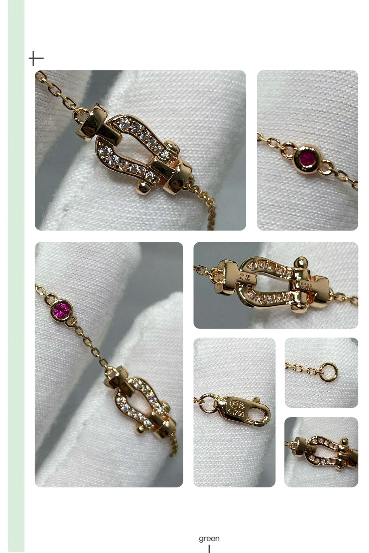[Liorra]FORCE 10 DIAMOND CHAIN LINK PINK GOLD BRACELET