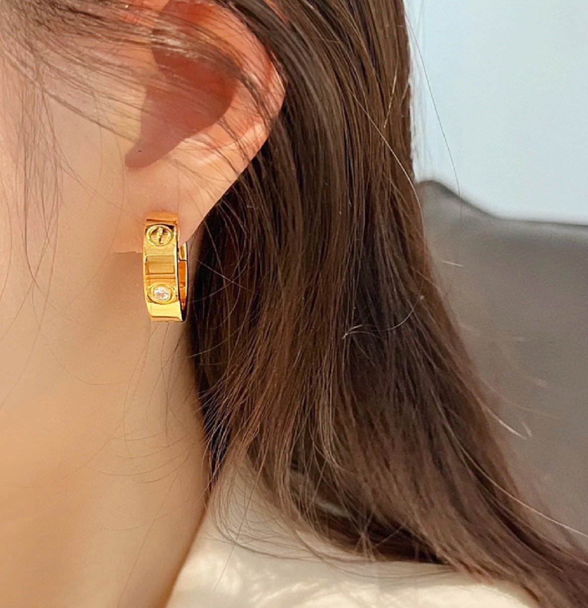 [Liorra]LOVE 5.5MM 1 DIAMOND EARRINGS