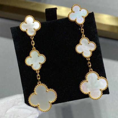 [Liorra]CLOVER MOP 3 MOTIFS GOLD EARRINGS