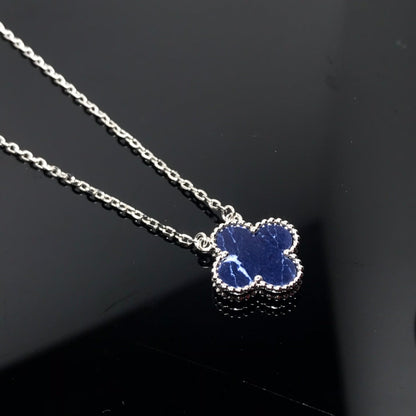 [Liorra]CLOVER PIETERSITE SILVER LONG NECKLACE
