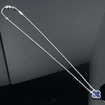 [Liorra]CLOVER PIETERSITE SILVER LONG NECKLACE