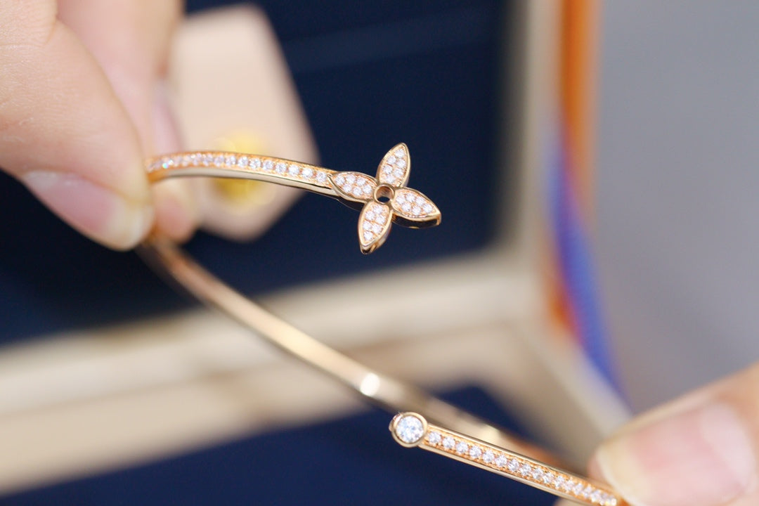 [Liorra]IDYLLE PINK GOLD OPEN BRACELET DIAMOND PAVED