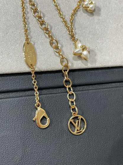 [Liorra]FLOWERGRAM GOLD MOP DOUBLE ROW NECKLACE