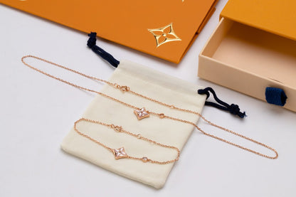 [Liorra]STAR PINK MOP 1 DIAMOND PINK GOLD NECKLACE