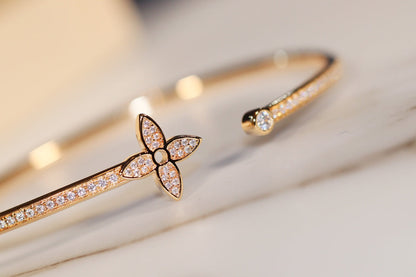 [Liorra]IDYLLE GOLD OPEN BRACELET DIAMOND PAVED