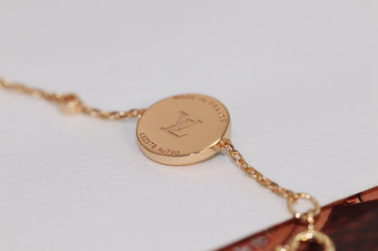 [Liorra]STAR AND SUN 4 MOTIF PINK GOLD MALACHITE BRACELET