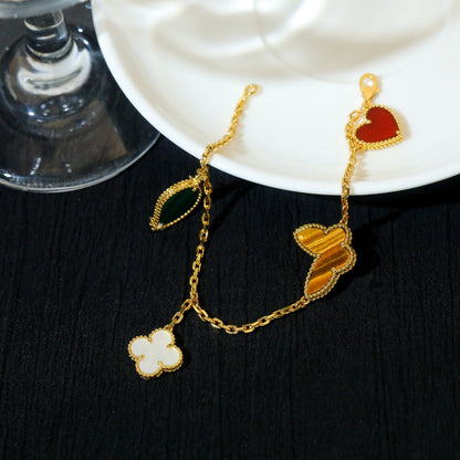 [Liorra]LUCKY SPRING 5 MOTIF GOLD BRACELET