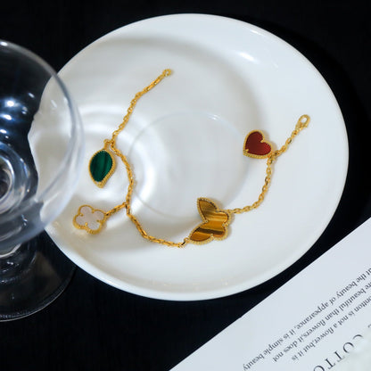 [Liorra]LUCKY SPRING 5 MOTIF GOLD BRACELET