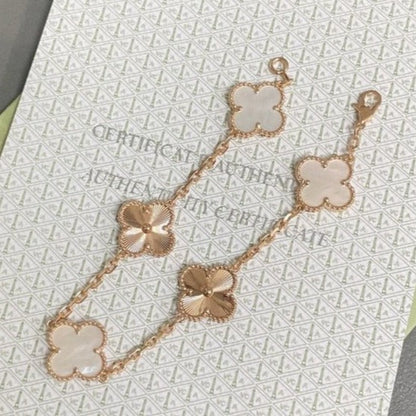 [Liorra]CLOVER WHITE PEARL MOP 5 MOTIF BRACELET COLLECTION