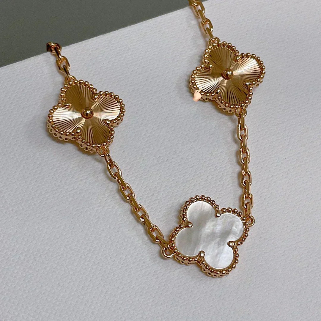 [Liorra]CLOVER WHITE PEARL MOP 5 MOTIF BRACELET COLLECTION
