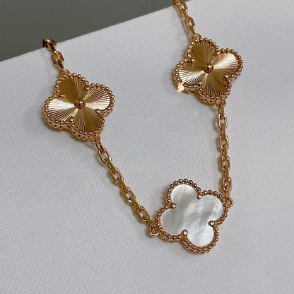 [Liorra]CLOVER WHITE PEARL MOP 5 MOTIF BRACELET COLLECTION