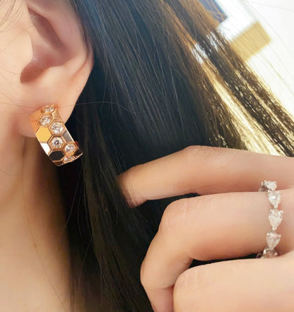 [Liorra]BEE LOVE DIAMOND HOOP EARRINGS