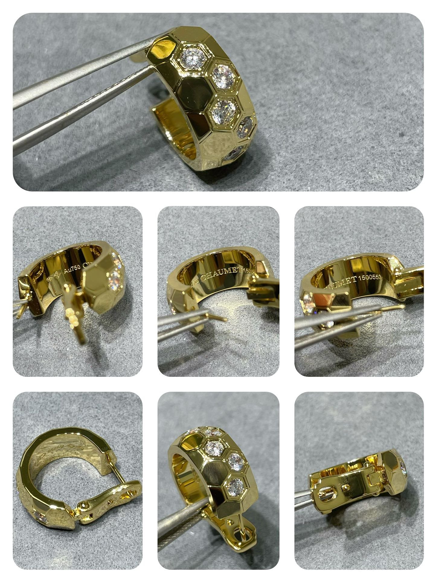 [Liorra]BEE LOVE DIAMOND HOOP EARRINGS