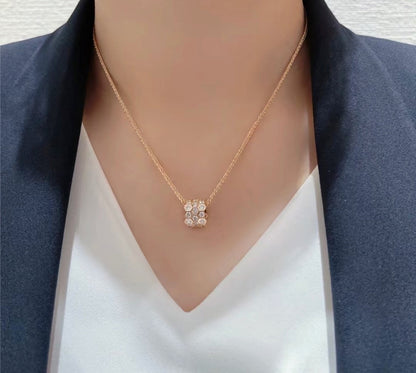 [Liorra]BEE LOVE DIAMOND PAVED 3 ROW NECKLACE