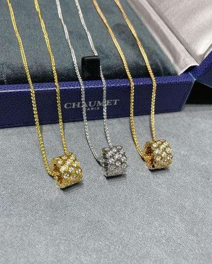 [Liorra]BEE LOVE DIAMOND PAVED 3 ROW NECKLACE