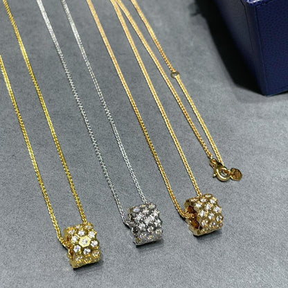 [Liorra]BEE LOVE DIAMOND PAVED 3 ROW NECKLACE