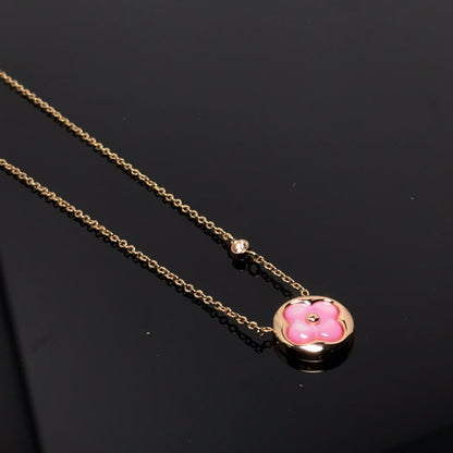 [Liorra]COLOR BLOSSOM PINK MOP SUN GOLD NECKLACE